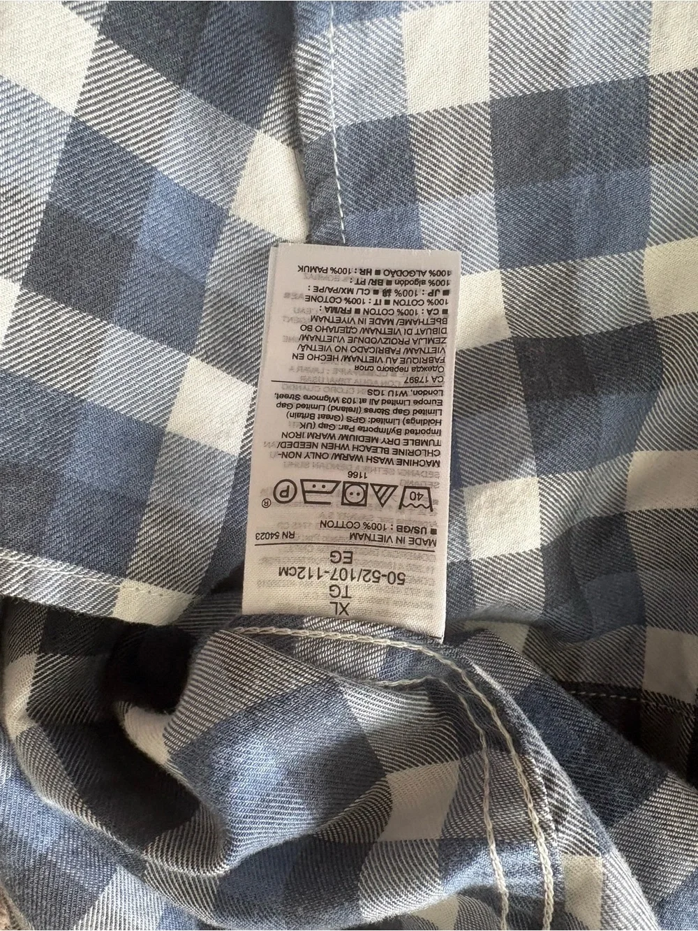 Banana Republic Blue & White Checked Button-Down Shirt
